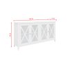 Daisy Buffet Table 180cm 4 Glass Door Solid Acacia Wood Hampton Furniture -White