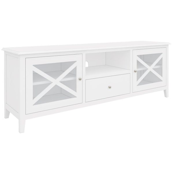 Cwmbran ETU Entertainment TV Unit Solid Acacia Wood Hampton – White