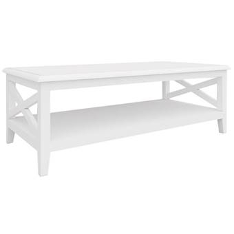 Daisy Coffee Table 120cm Rectangular Solid Acacia Wood Hampton Furniture – White