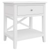 Rogers Side Table Desk Sofa End Table Solid Acacia Wood Hampton Furniture – White