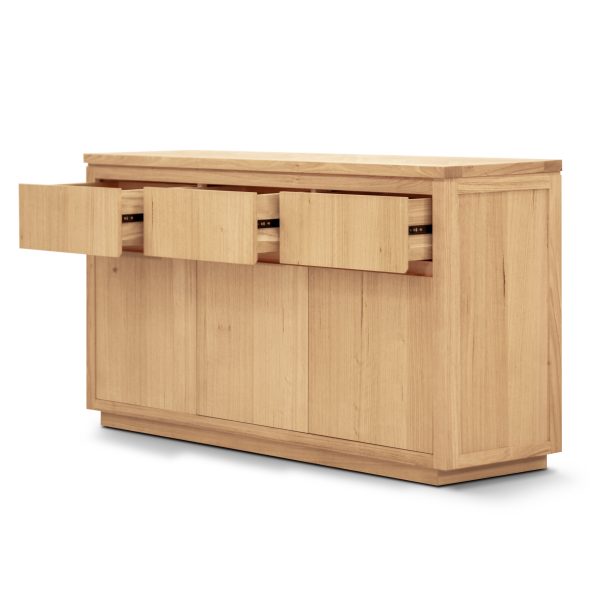 Buffet Table 165cm 3 Door 3 Drawer Solid Messmate Timber – Natural