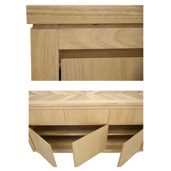 Buffet Table 165cm 3 Door 3 Drawer Solid Messmate Timber – Natural