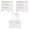 4pc Bedside Dresser Mirror Bedroom Chest of Drawers Set Cabinet – White