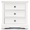 Hucclecote Bedside Table 3 Drawers Storage Cabinet Nightstand End Tables – White – 1