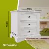 Hucclecote Bedside Table 3 Drawers Storage Cabinet Nightstand End Tables – White – 1