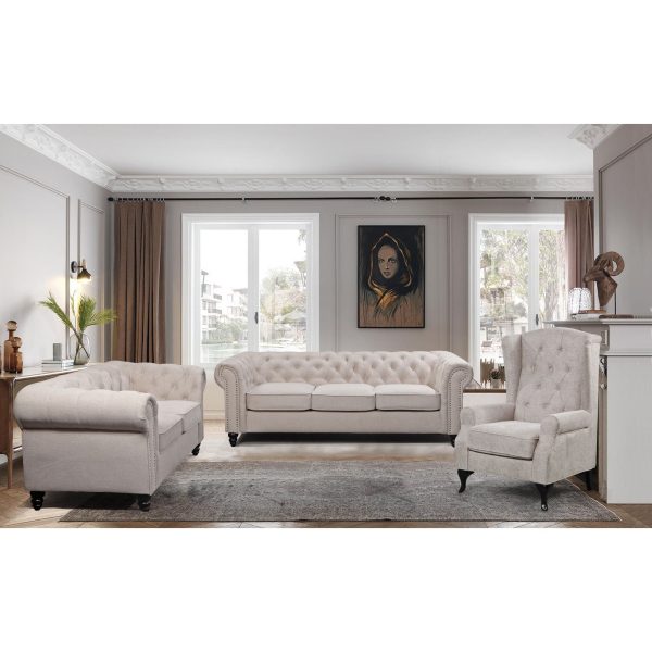 Bridgewater Sofa Fabric Uplholstered Chesterfield Lounge Couch