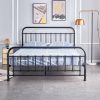 Amarillo Bed Size Metal Frame Platform Mattress Base – QUEEN, Black