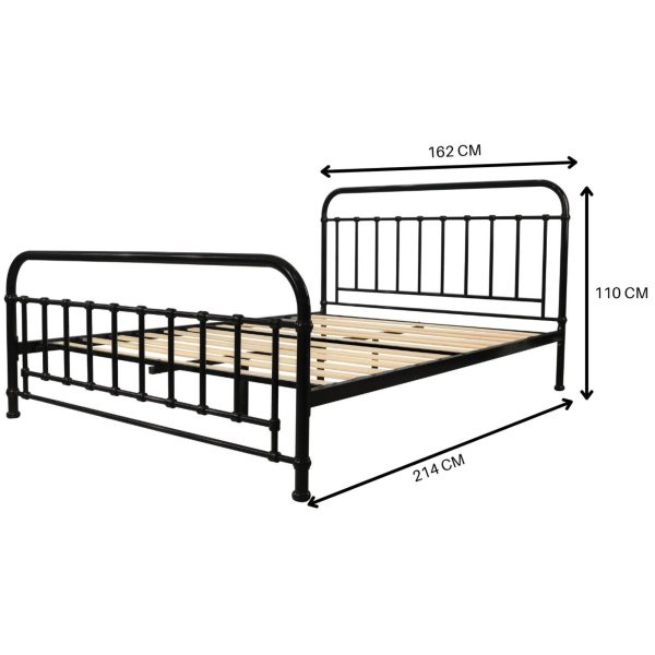 Amarillo Bed Size Metal Frame Platform Mattress Base – QUEEN, Black