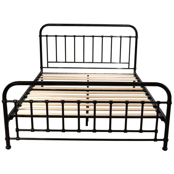 Amarillo Bed Size Metal Frame Platform Mattress Base – QUEEN, Black