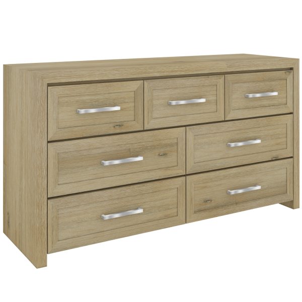 Gracelyn Dresser 7 Chest of Drawers Solid Wood Bedroom Storage Cabinet – Smoke