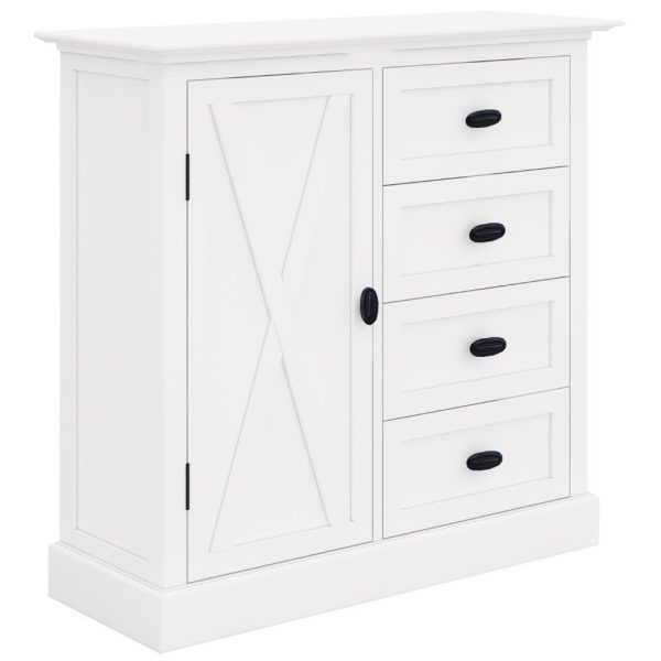 Beechworth Tallboy 4 Chest of Drawers Solid Pine Wood Storage Cabinet – White