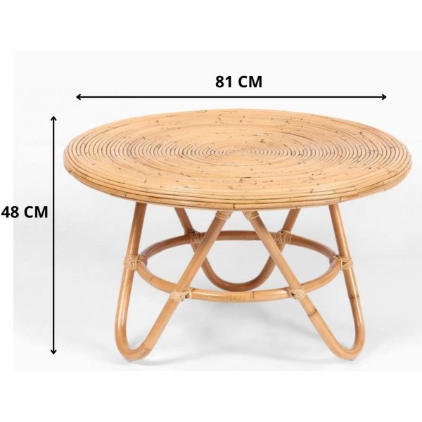 Crocus Rattan Round Coffee Table – Natural