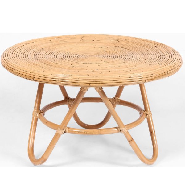 Crocus Rattan Round Coffee Table – Natural – 81x81x48 cm