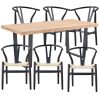 Petunia  Dining Table Wishbone Chair Elm Timber Wood Metal Leg – 7