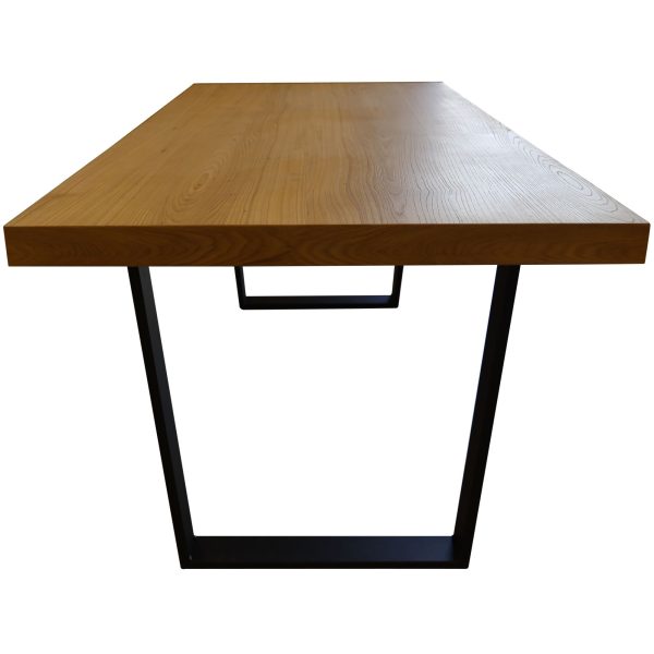 Petunia  Dining Table Elm Timber Wood Black Metal Leg – Natural – 180x90x76 cm