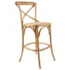 Aster Crossback Bar Stools Dining Chair Solid Birch Timber Rattan Seat