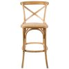 Aster Crossback Bar Stools Dining Chair Solid Birch Timber Rattan Seat