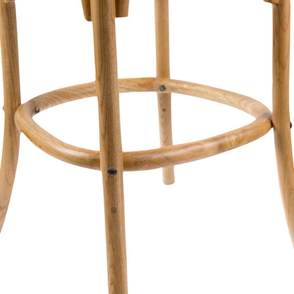 Aster Crossback Bar Stools Dining Chair Solid Birch Timber Rattan Seat