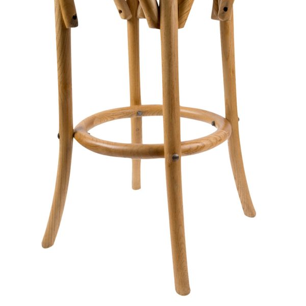 Aster Round Bar Stools Dining Stool Chair Solid Birch Timber Rattan Seat