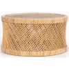 Freesia 80cm Round Coffee Table Mango Wood Top Rattan Frame – Natural