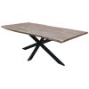 Lantana Dining Table Live Edge Solid Acacia Timber Wood Metal Leg -Natural – 210x105x76 cm