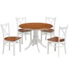 Lupin Dining Set 106cm Round Pedestral Table 4 Rubber Wood Chair – White Oak – 5