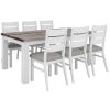 Plumeria Dining Table Solid Acacia Wood Home Dinner Furniture -White Brush – 190x100x77 cm