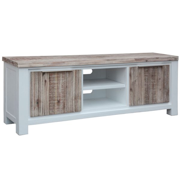 Walden ETU Entertainment TV Unit Door Solid Acacia Timber -White Brush