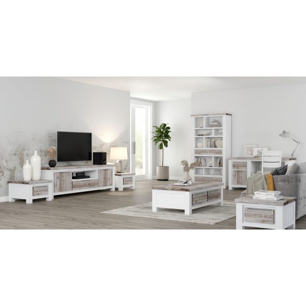 Walden ETU Entertainment TV Unit Door Solid Acacia Timber -White Brush