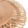 Palmerston 65cm Round Side Table Mango Wood Top Rattan Frame – Natural