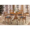 Linaria Dining Set 106cm Round Pedestral Table 4 Fabric Seat Chair – Walnut – 5