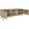 Grevillea ETU Entertainment TV Unit 164cm Solid Acacia Wood Rattan 2 Door -Brown