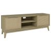 Grevillea ETU Entertainment TV Unit 164cm Solid Acacia Wood Rattan 2 Door -Brown