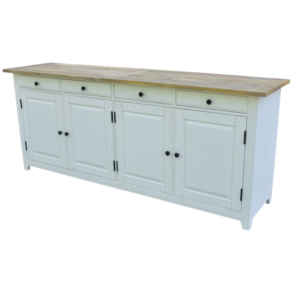 Lavasa Buffet Table Doors Drawers Solid Mango Wood Farmhouse Furniture – 208x50x85 cm