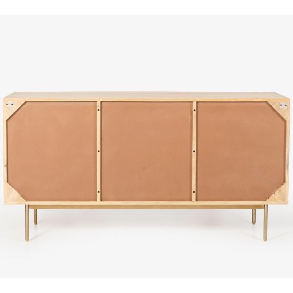 Martina Buffet Table Sideboard Door Solid Mango Wood Storage Cabinet – 145x40x75 cm