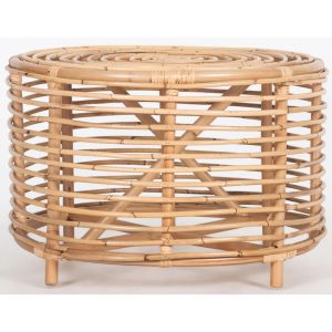 Castaic 61cm Rattan Round Side Table – Natural