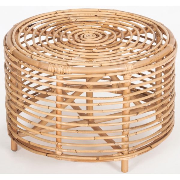 Castaic 61cm Rattan Round Side Table – Natural