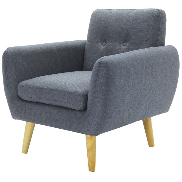 Dane Single Seater Fabric Upholstered Sofa Armchair Lounge Couch