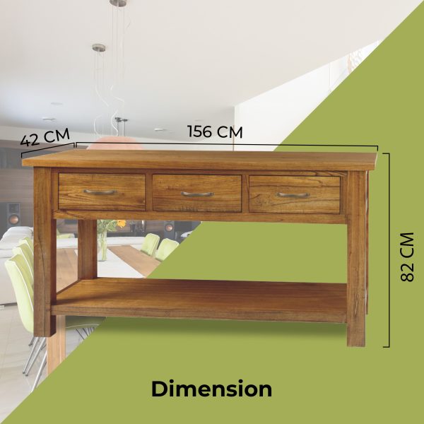 Birdsville Console Hallway Entry Table 156cm Solid Mt Ash Timber Wood – Brown