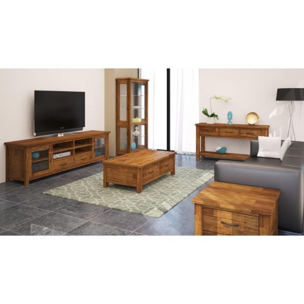 Birdsville Coffee Table 120cm 2 Drawer Solid Mt Ash Timber Wood – Brown