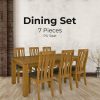 Birdsville Dining Set Table 6 PU Seat Chair Solid Mt Ash Wood – Brown – 7