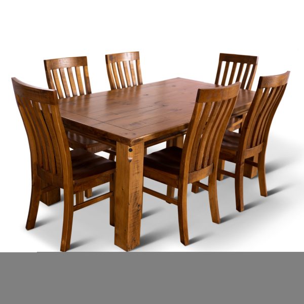 Teasel Dining Table Solid Pine Timber Wood Furniture – Rustic Oak – 180x105x77 cm