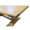 Gloriosa Coffee Table 140cm Pedestal Solid Mango Timber Wood – Honey Wash