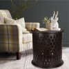 Swampscott Wooden Round Side Table Sofa End Tables – Brown