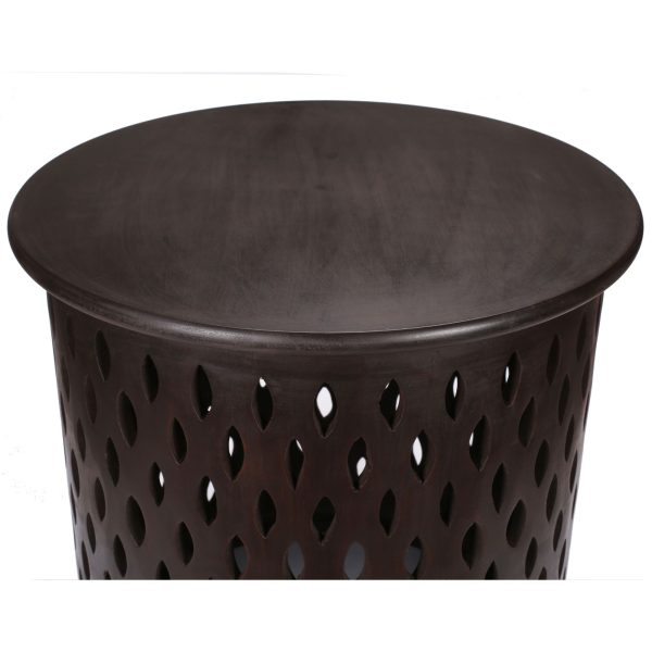 Swampscott Wooden Round Side Table Sofa End Tables – Brown