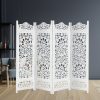 Glenrothes 4 Panel Room Divider Screen Privacy Shoji Timber Wood Stand – White