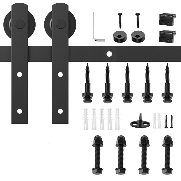 Heavy Duty Sliding Barn Single Door Hardware Kit Damper Track Rail Roller System – 1.8m