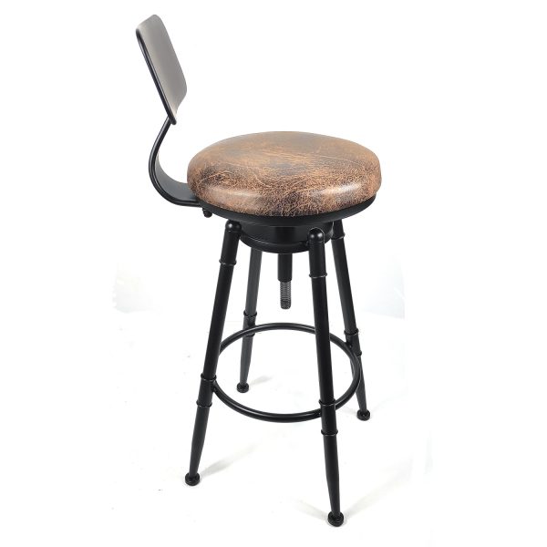 2x Vintage Industrial Rustic Bar Stool Kitchen Stool Swivel Chair Counter Height