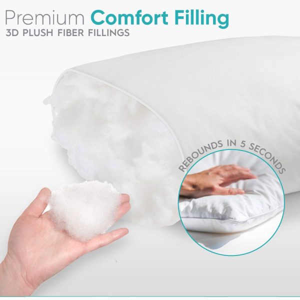 2 Premium Hotel Pillows 74CM x 48CM Pillows Breathable Cotton – 1150gm