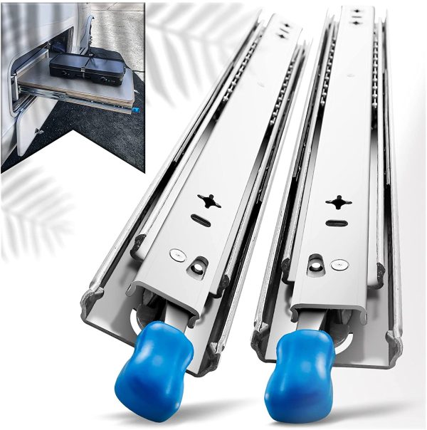 Pair 150KG Capacity Heavy Duty Drawer Slides Rails Runners Locking Ball Bearing – 14inch